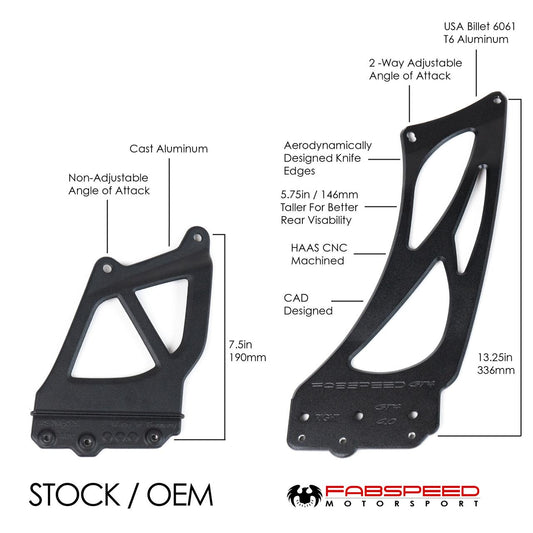 Fabspeed Porsche 981/718 Cayman GT4 Monoblock Wing Risers 2015 Onwards (FS.POR.GT4.MWR.XX)