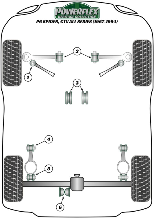 Alfa Romeo (PFR1-305H) Rear T-Bar to Diff Mounting Bush