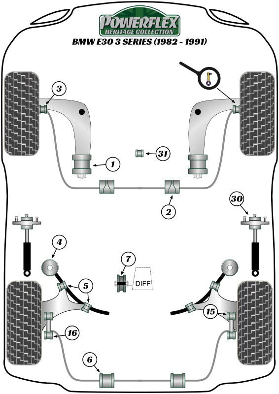 Volkswagen (PFR85-212H) Rear Anti-Roll Bar To Beam Bush Eibach