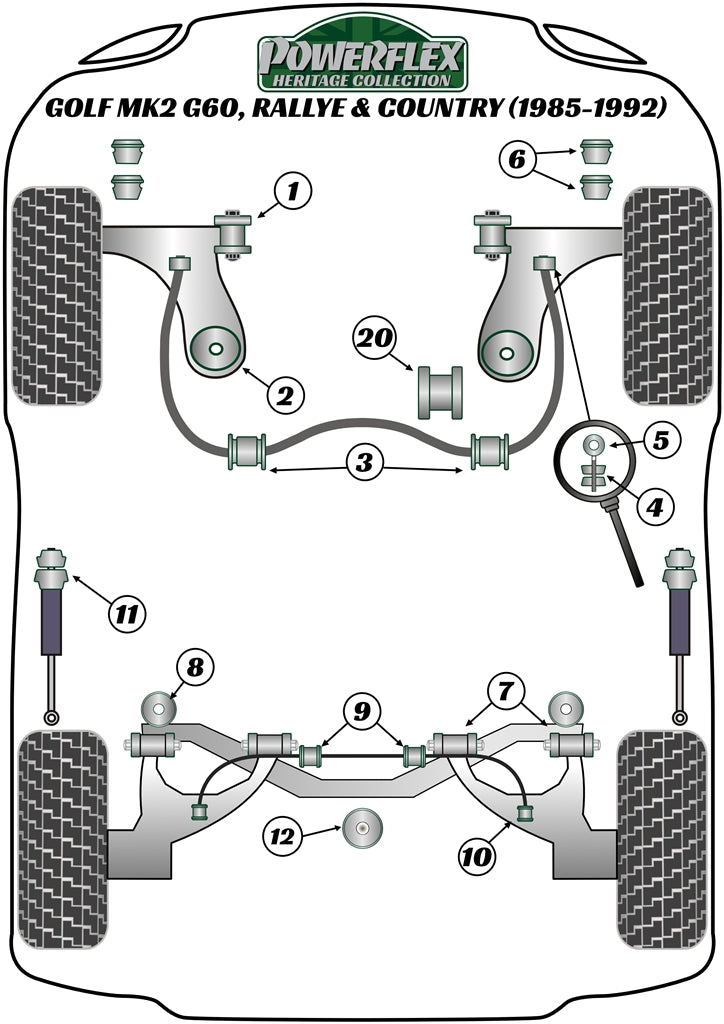 Volkswagen (PFF85-265H) Front Wish Bone Rear Bush