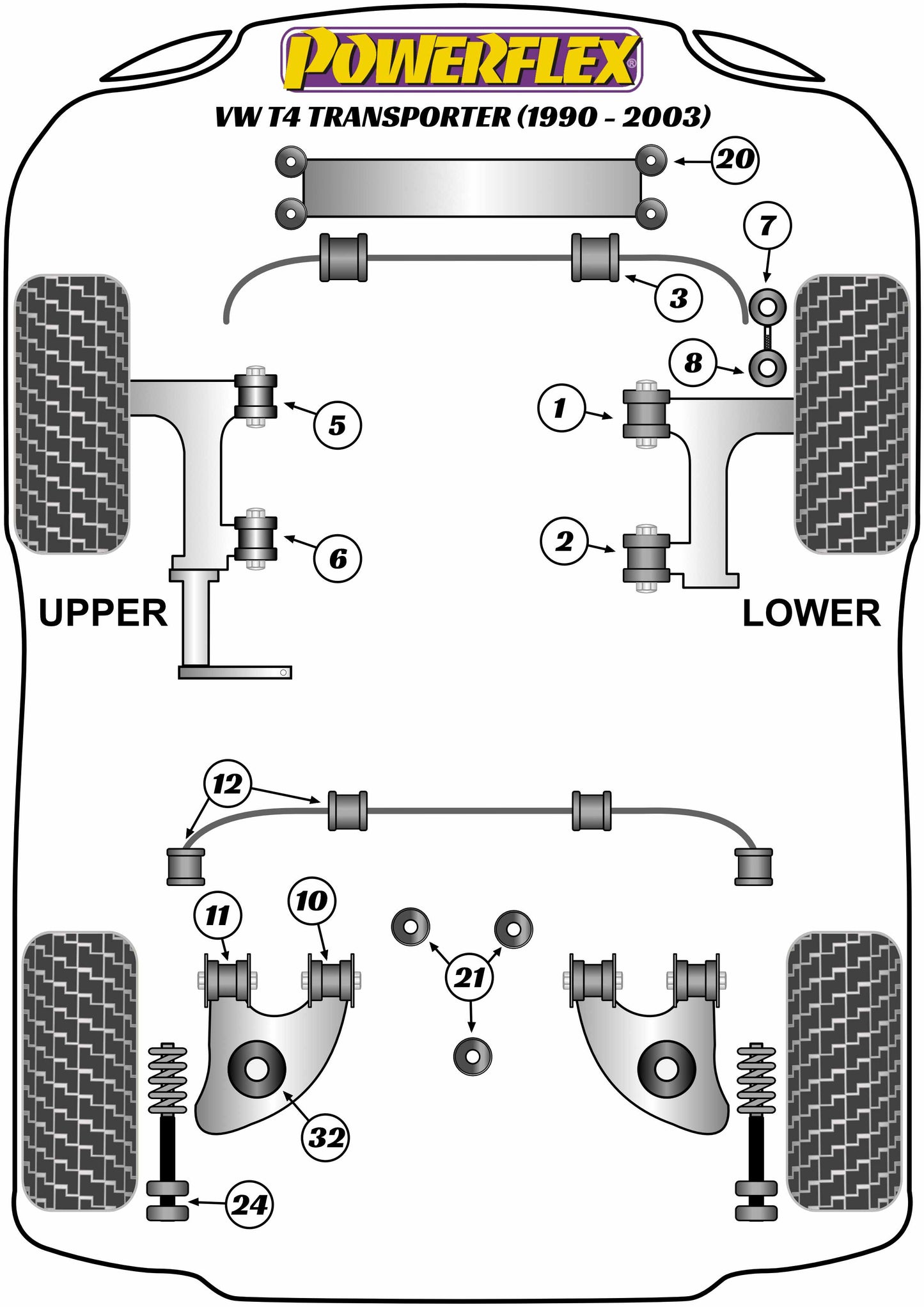 Volkswagen (PFR85-1132-13-2H) Rear Spring Pad 13mm Set of 2