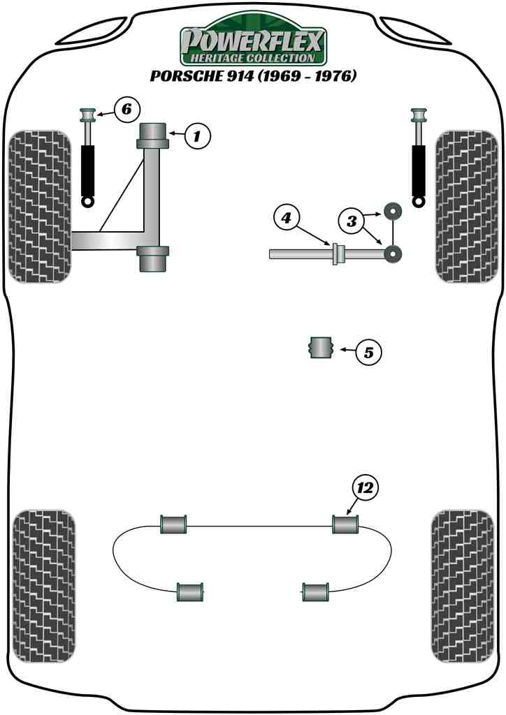 Porsche (PFR57-412-18H) Rear Anti Roll Bar Bush 18mm