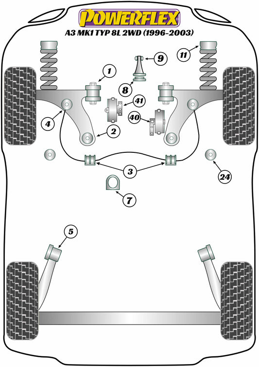 Audi (PFF85-410H) Front Wishbone Rear Bush