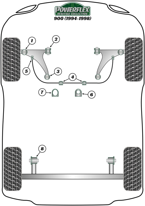 Saab (PFF66-412H) Steering Rack Mounting Flat Bottom