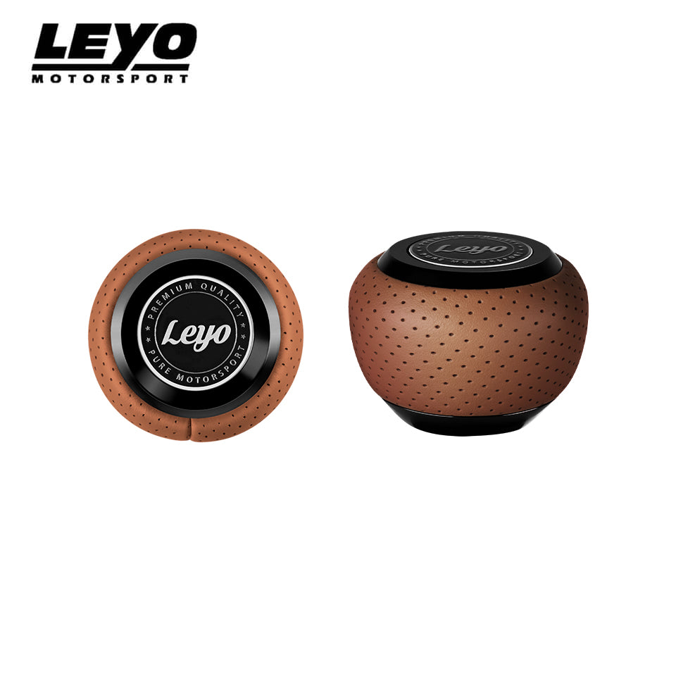 Leyo Brown Nappa DSG Shift Knob (Black Anodized)