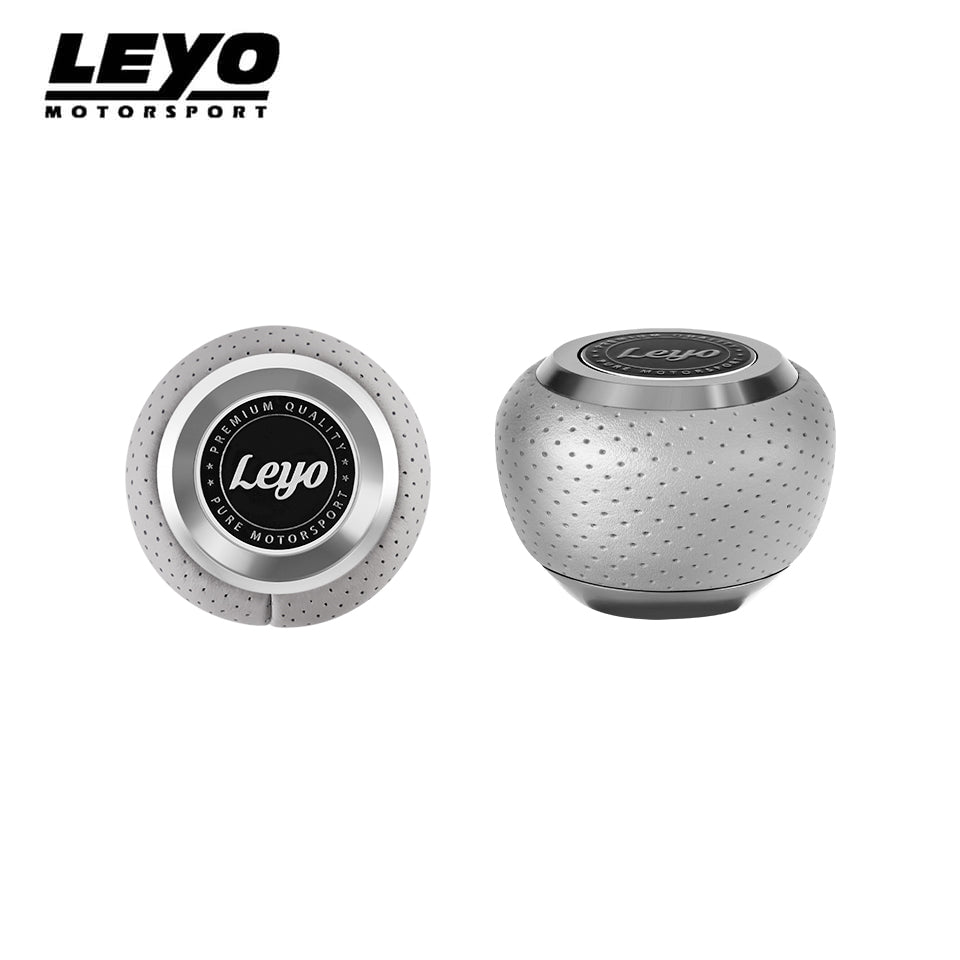 Leyo Grey Nappa DSG Shift Knob Only (Silver Anodized)