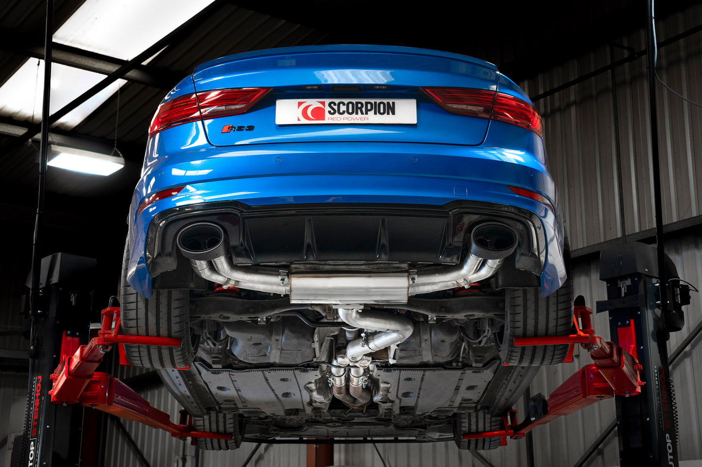 Audi RS3 Saloon 8V (GPF And Non-GPF Models) Non-Resonated Cat/GPF-Back System With Valves (SAUS083CF)