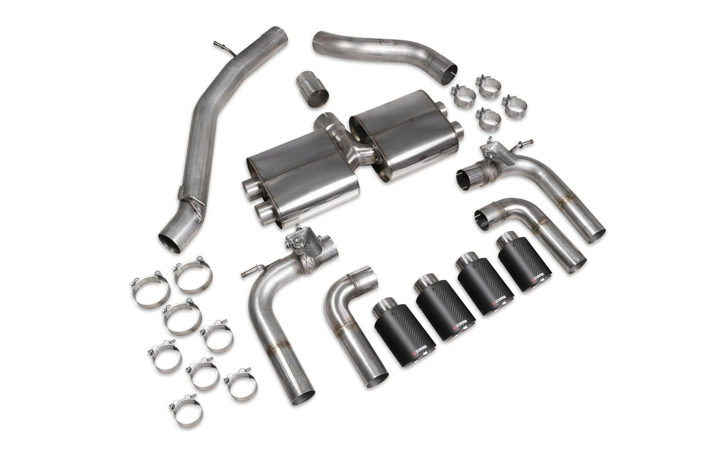 Audi S3 Saloon 8V Non-Resonated Cat/GPF-Back System With Valves (SAUS096CF)