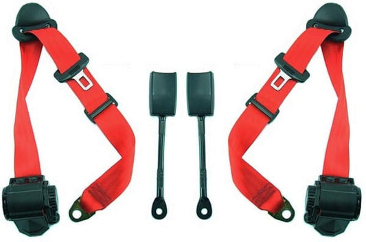 Fabspeed Porsche 993 Carrera RS-Style Red 3 Point Replacement Seat Belts 1994-1998 (FS.POR.993.SBR)