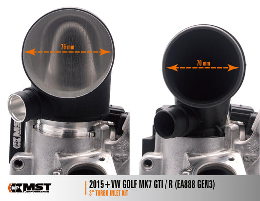VW Golf MK7 MQB High Flow 3" Turbo Inlet Kit (For Stock Turbo) (VW-MK710)