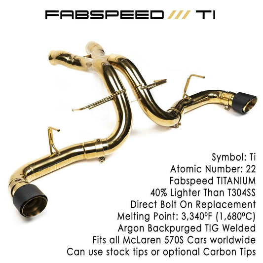 Fabspeed McLaren 570S Supreme Titanium X-Pipe Exhaust System 2015 Onwards (FS.MCL.570S.GLDTI.XPX)