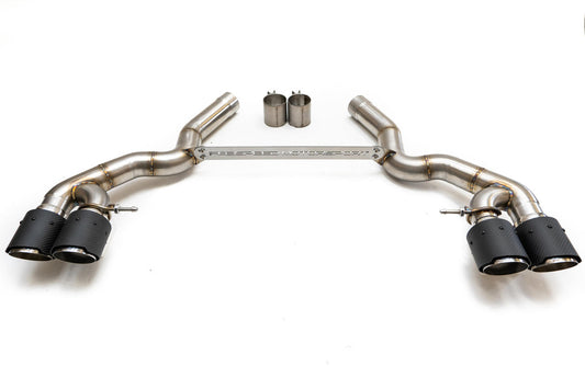 Fabspeed BMW M5 F90 Muffler Bypass Pipes with Quad Style Tips (FS.BMW.F90.MBX)