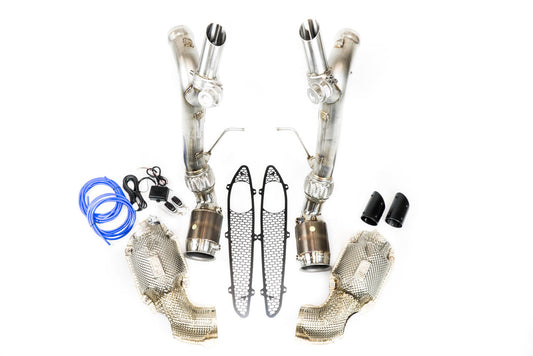 Fabspeed McLaren 570S / 540C "600LT Style" Valvetronic Sport Catalytic Converter Exhaust System (FS.MCL.570S.SC918V)