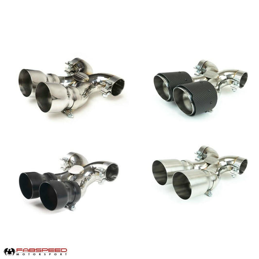 Fabspeed Porsche 718 Boxster/Cayman Maxflo True X-Pipe with Dual Tips 2017 Onwards (FS.POR.718.DLTXX)
