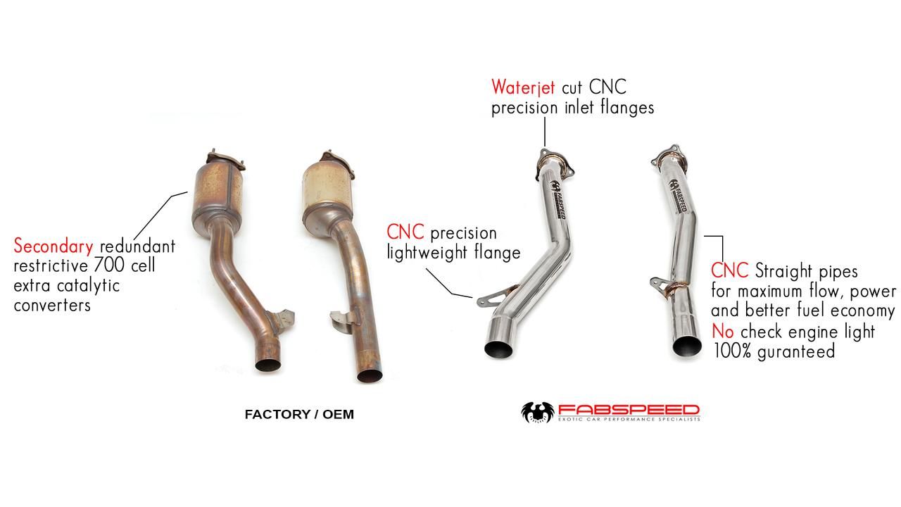 Fabspeed Porsche 958 Turbo / Turbo S Secondary Competition Link Pipes 2011-2014 (FS.POR.958T.CB)