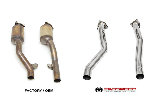 Fabspeed Porsche 958.2 Cayenne S E-Hybrid Secondary Competition Link Pipes 2015-2018 (FS.POR.9582SE.CB)
