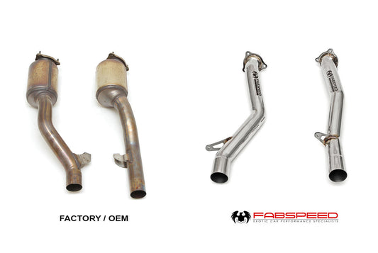 Fabspeed Porsche 958.2 Cayenne Turbo / Turbo S Secondary Competition Link Pipes 2015-2018 (FS.POR.9582T.CB)