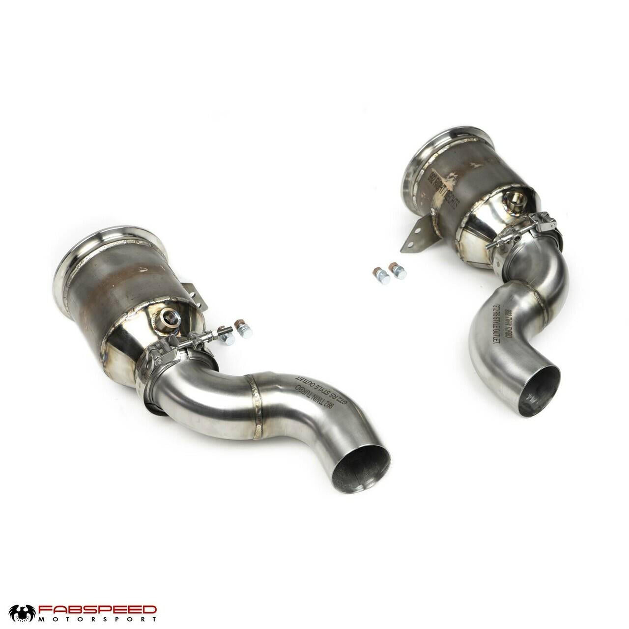 Fabspeed Porsche 992 Carrera Sport Catalytic Converters with GT2RS Style Outlets 2021 Onwards (FS.POR.992.SCGT2XX)