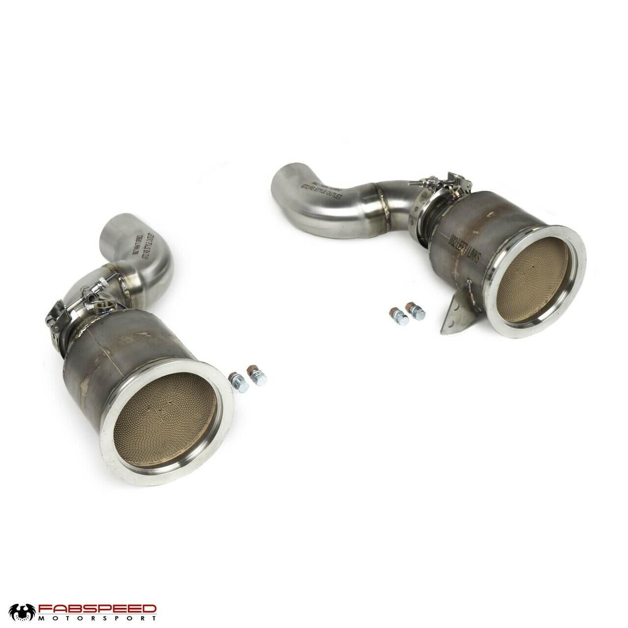Fabspeed Porsche 992 Carrera Sport Catalytic Converters with GT2RS Style Outlets 2021 Onwards (FS.POR.992.SCGT2XX)