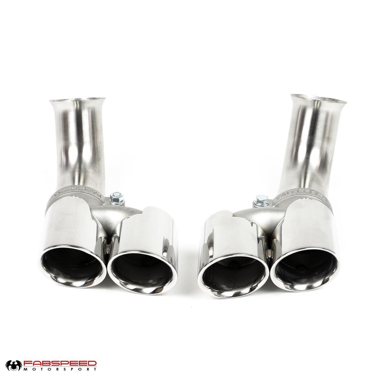 Fabspeed Porsche 996 Deluxe Quad-Style Tips - Long 2002-2004 (FS.POR.996.QDTLX)