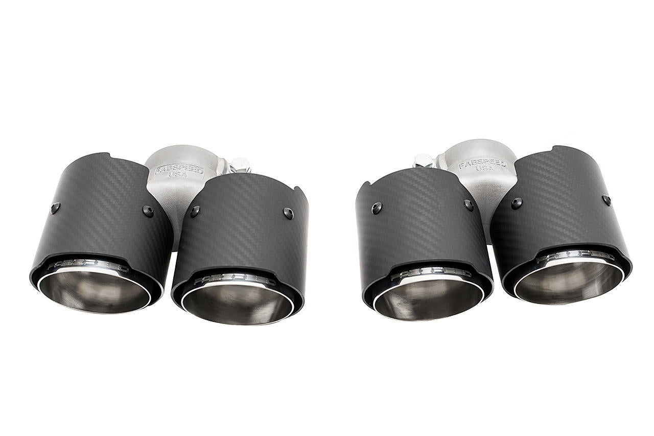 Fabspeed Porsche 997.2 Carrera Deluxe Quad-Style Tips 2009-2012 (FS.POR.9972.QDTX)