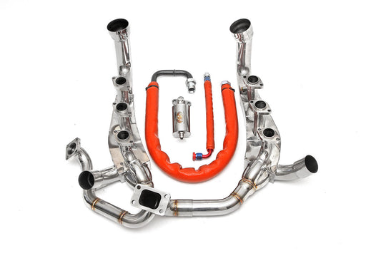 Fabspeed Porsche C2 Turbo, 964 Turbo 965 Sport Headers with Heat 1990-1994 (FS.POR.964T.SHDRWH)