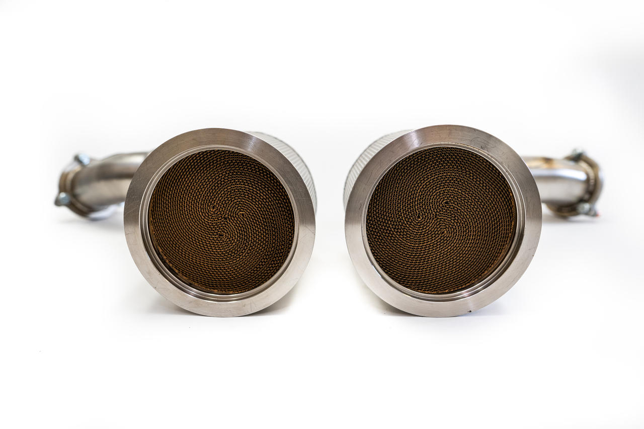 Fabspeed Porsche E3 Cayenne S 2.9L Turbo / Turbo S Primary Sport Catalytic Converters (FS.POR.E3S.SC)