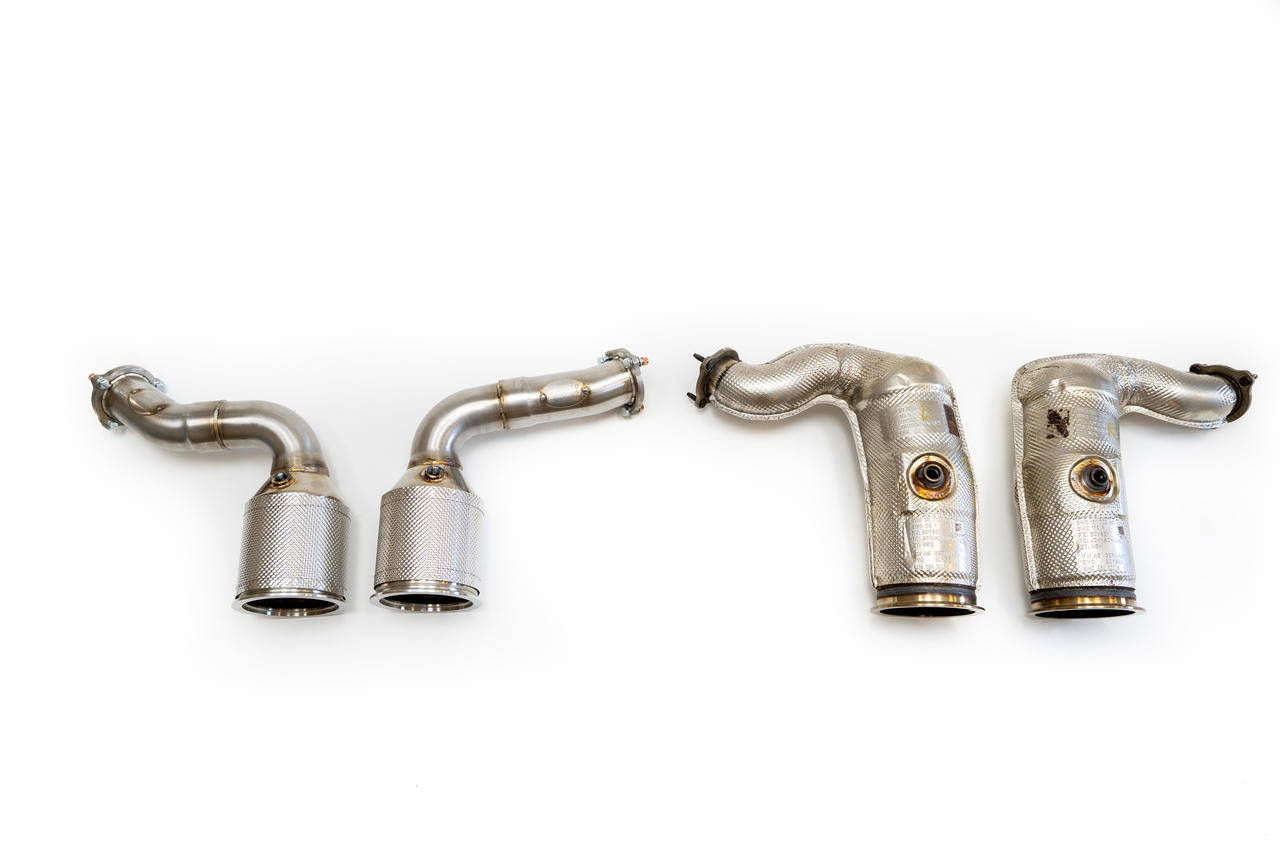 Fabspeed Porsche E3 Cayenne S 2.9L Turbo / Turbo S Primary Sport Catalytic Converters (FS.POR.E3S.SC)