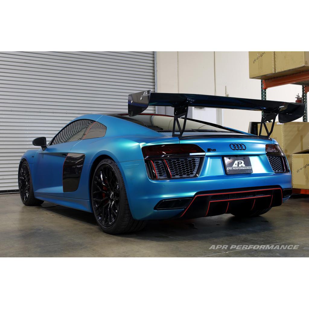 APR Audi R8 GTC-500 Adjustable Wing, With Carbon Fiber Active Spoiler Panel Replacement 2016-2022