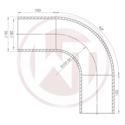 80mm (3,15) Silicone hose90ø bend black (001004158)
