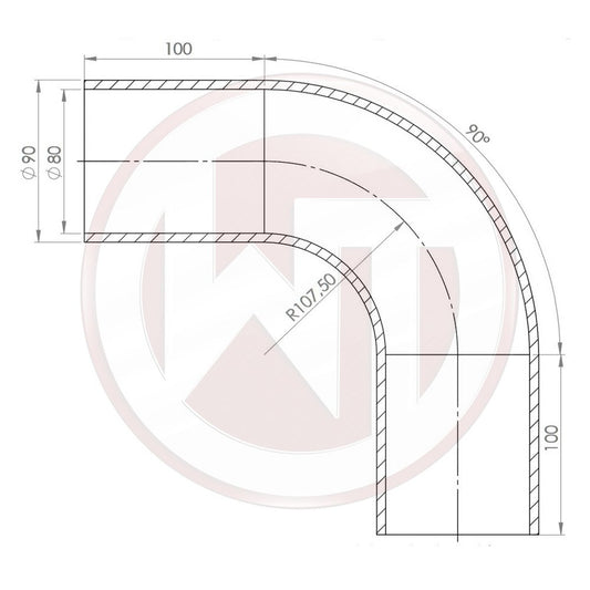 80mm (3,15) Silicone hose90ø bend black (001004158)