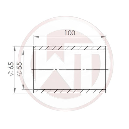 55mm (2,16) Silicone connector straight black (00100463)
