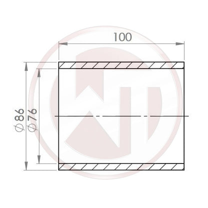 76mm (3) Silicone connector straight black (00100465)
