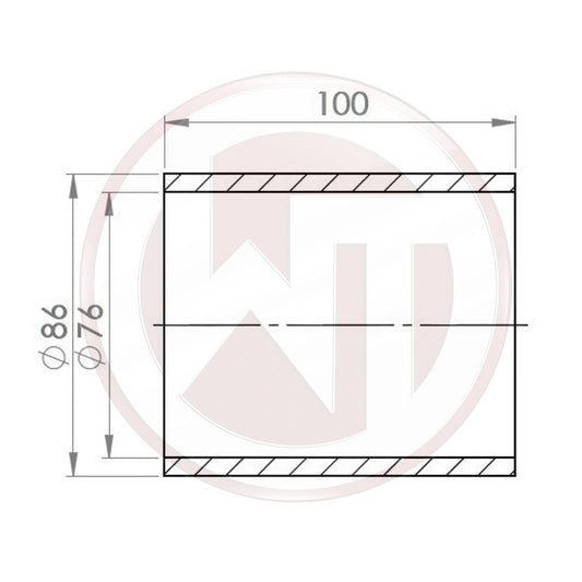 76mm (3) Silicone connector straight black (00100465)
