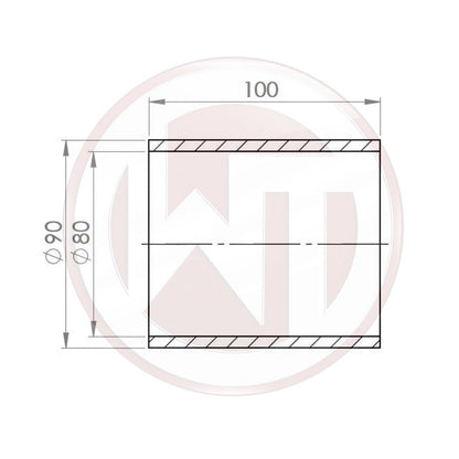 80mm (3,15) Silicone connector straight black (001004166)