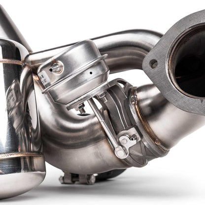 Fabspeed Porsche 718 GT4 RS Titanium Valvetronic X-Pipe Cat-Back Exhaust System 2022 Onwards (FS.POR.718GT4RS.VLVX.TI)