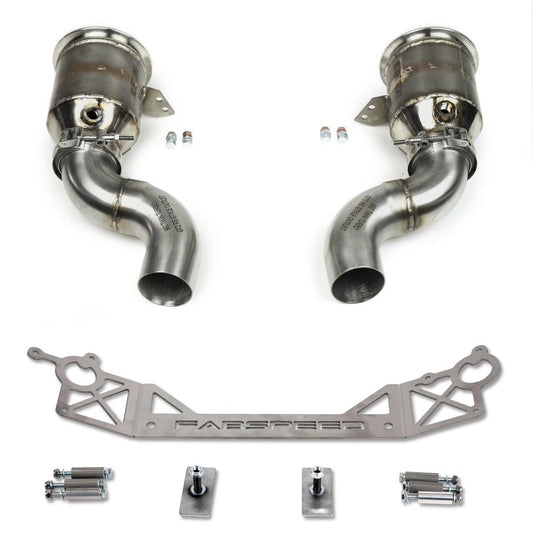 Fabspeed Porsche 992 Carrera Sport Catalytic Converters with GT2RS Style Outlets 2021 Onwards (FS.POR.992.SCGT2XX)
