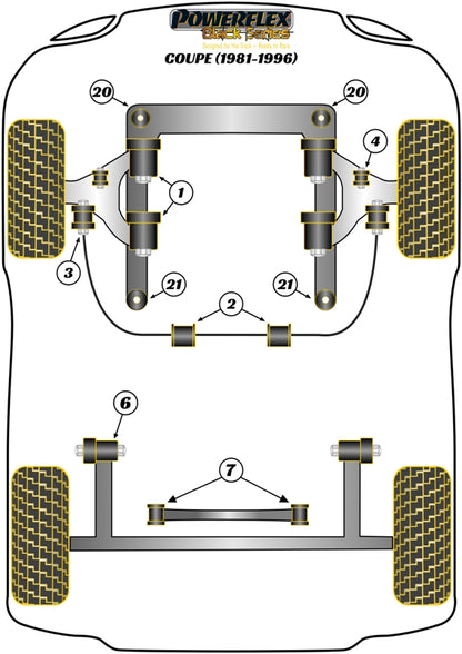 Audi (PFR3-110BLK) Rear Beam Front Location Bush