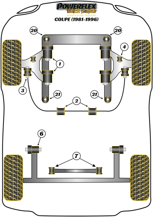 Audi (PFR3-110BLK) Rear Beam Front Location Bush