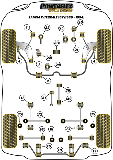 Lancia (PFF30-304BLK) Front Anti Roll Bar Outer Bush