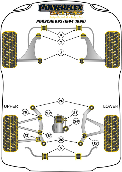 Porsche (PFR57-121BLK) Transmission Mount Bracket Small Bush