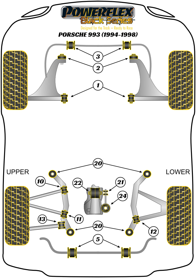 Porsche (PFR57-920BLK) Rear Subframe Bush