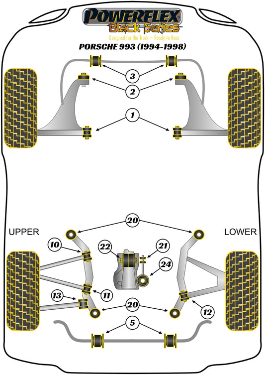 Porsche (PFR57-920BLK) Rear Subframe Bush