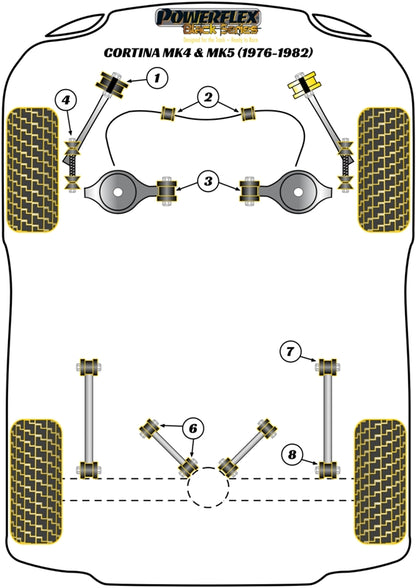 Ford (PFR19-3601BLK) Rear Upper Arm Void Bushes