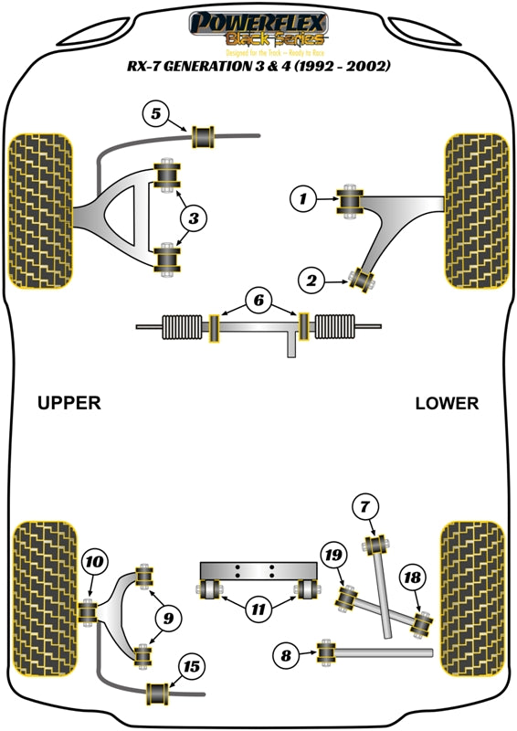 Mazda (PFR36-311BLK) Rear Diff To Cross Member Bush