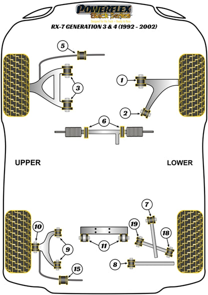 Mazda (PFR36-311BLK) Rear Diff To Cross Member Bush