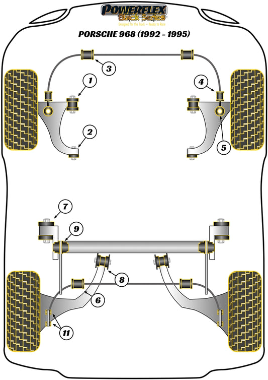 Porsche (PFR57-220BLK) Rear Axle Carrier Outer Mounting