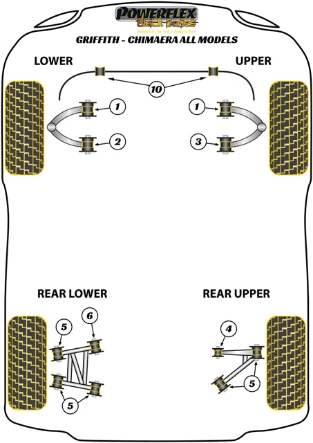 TVR (PF79-102SBLK) Front Lower Wishbone Rear Bush