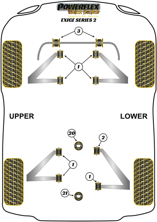 Lotus (PFF34-203-25.4BLK) Front Anti Roll Bar Bush 25.4mm