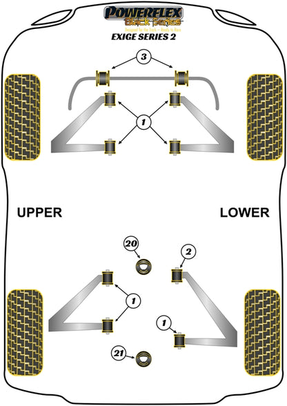 Lotus (PFR34-1002BLK) Rear Lower Wishbone Front Bush